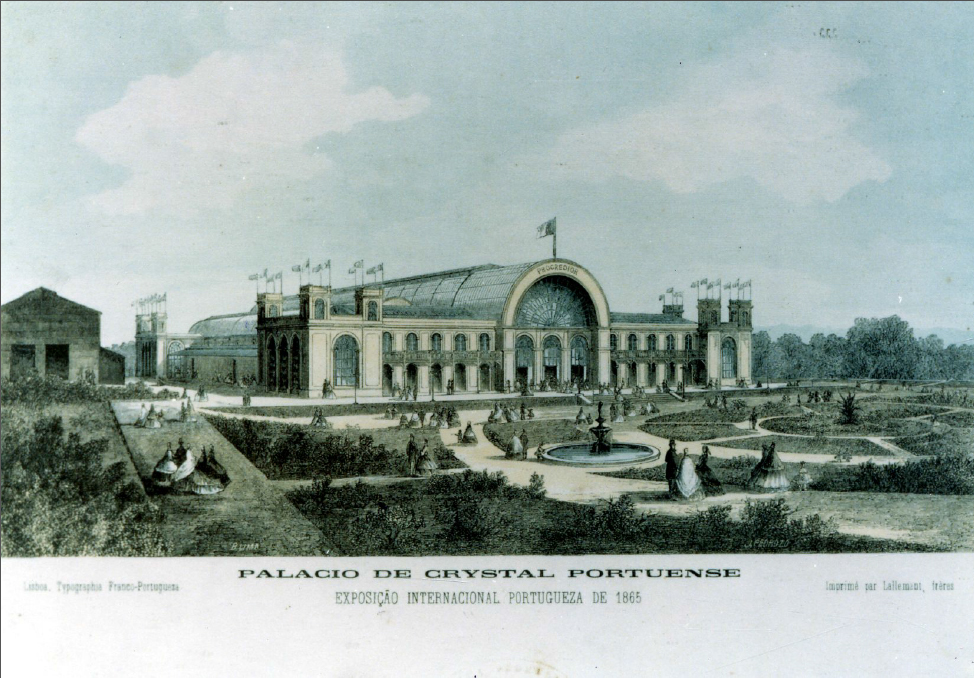 El Palácio de Cristal antes de ser substituido por el pavilhão Rosa Mota