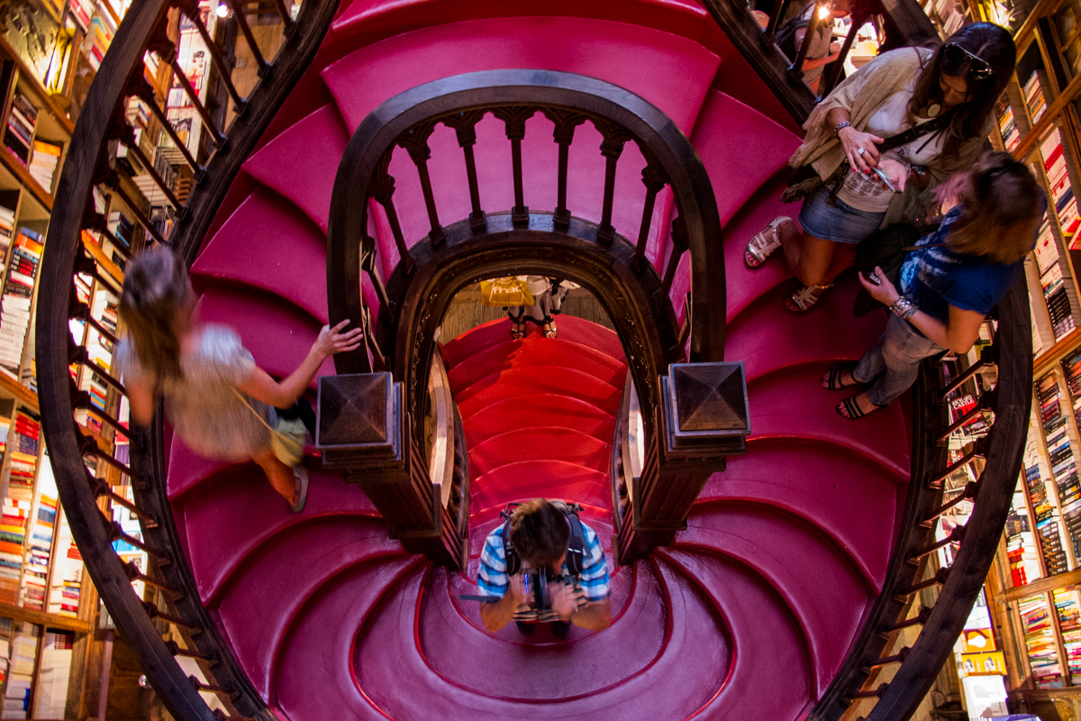 Lello's Bookshop Staiway which might be the inspiration to Hogwarts Grand Stair